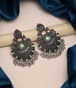 Pista green color oxidised earrings