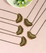 Maroon & green color 5 piece of mangalsutra combo