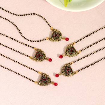 Maroon & green color 5 piece of mangalsutra combo 1