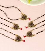Maroon & green color 5 piece of mangalsutra combo