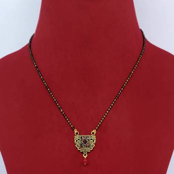 Maroon & green color 5 piece of mangalsutra combo 2