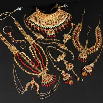 Red color kundan dulhan set 1