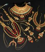 Red color kundan dulhan set