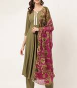 Beautiful Green Colour Girlish Partywear Designer Dress