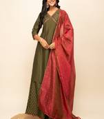 Beautiful Green Colour Girlish Partywear Designer Dress