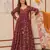 Beautiful Maroon Colour Partywear Gown With Stylish Shrug For Ethnic Girlish Looks