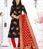 Ethnic Black Colour Banarasi Silk Traditional Salwar Suit