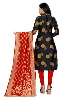 Ethnic Black Colour Banarasi Silk Traditional Salwar Suit 2
