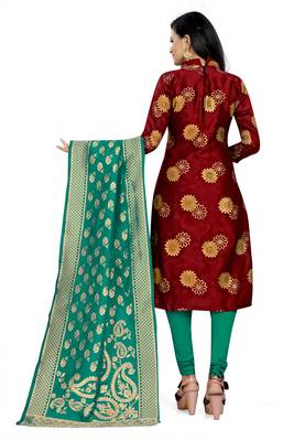 Ethnic Maroon Colour Banarasi Silk Traditional Salwar Suit 2