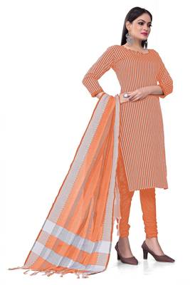 Orange Colour Cotton Ethnic Casual Salwar Suit 2