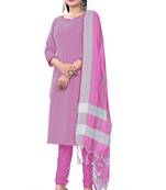 Pink Colour Cotton Ethnic Casual Salwar Suit