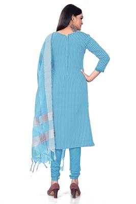 Blue Colour Cotton Ethnic Casual Salwar Suit 2
