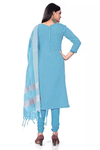 Blue Colour Cotton Ethnic Casual Salwar Suit