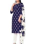 Smart Blue Colour Printed Salwar Suit