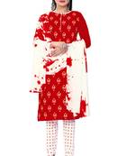 Smart Red Colour Printed Salwar Suit