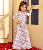 White lehenga angrakha top set