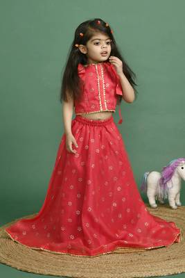 Red floral lehenga set 1