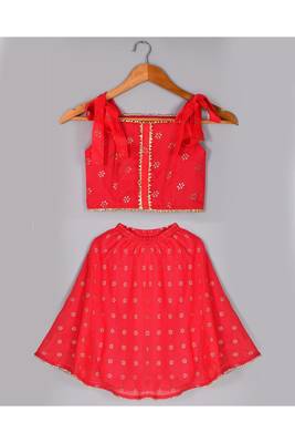 Red floral lehenga set 2