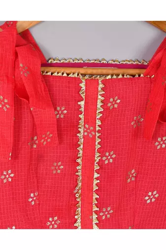 Red floral lehenga set