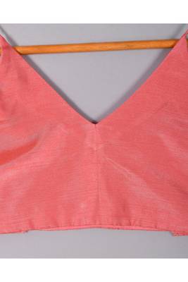 Peach sequined silk lehenga set 4