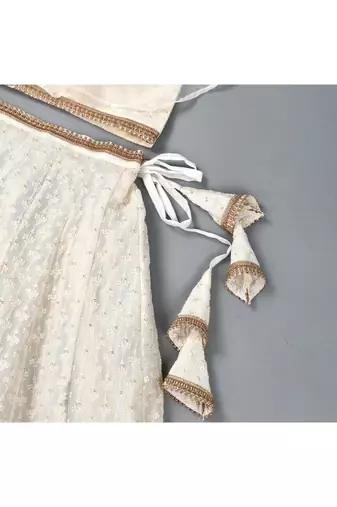 White chikankari lehenga set