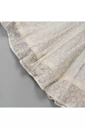 White chikankari lehenga set
