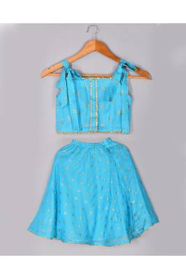Blue kota doriya lehenga top set 1