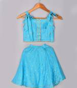 Blue kota doriya lehenga top set