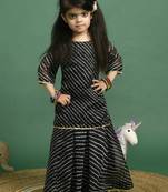 Black leheriya kota doriya lehenga kurta set