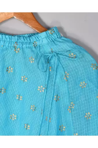 Blue kota doriya lehenga top set