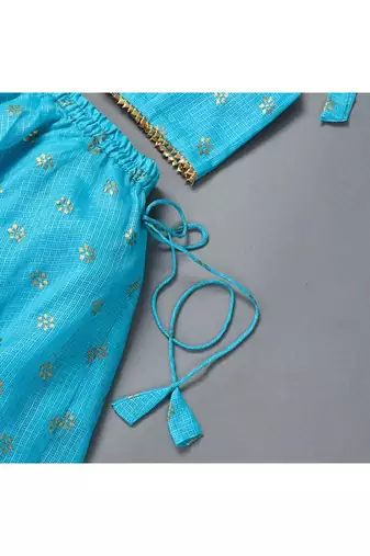 Blue kota doriya lehenga top set
