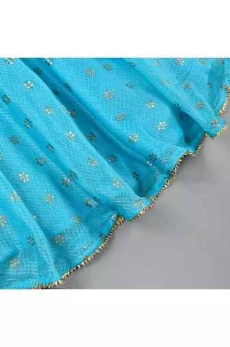 Blue kota doriya lehenga top set