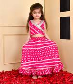 Magenta bandhani silk lehenga set