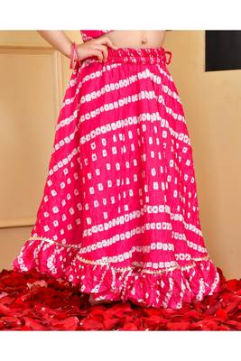 Magenta bandhani silk lehenga set 2