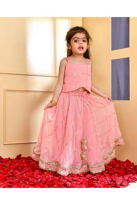 Peach sequence lehenga set 1
