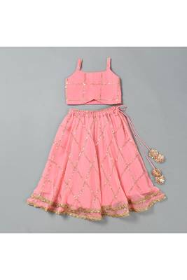 Peach sequence lehenga set 3