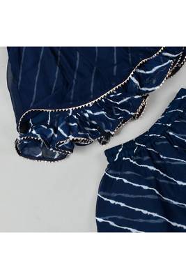 Blue leheriya skirt top set 3