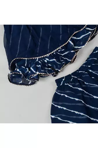 Blue leheriya skirt top set