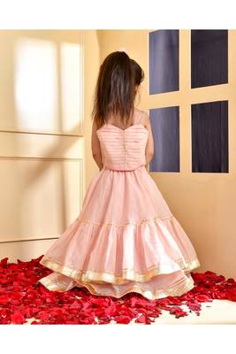 Powder pink chanderi lehenga set 2