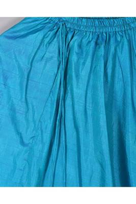 Teal blue back bow silk lehenga set 4