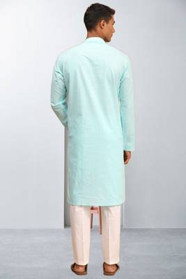 Plain cotton blend kurta pajama 2