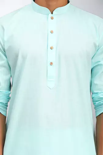 Plain cotton blend kurta pajama