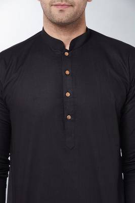 Plain cotton blend kurta pajama 5