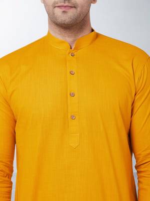 Plain cotton blend kurta pajama 4