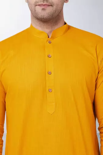 Plain cotton blend kurta pajama