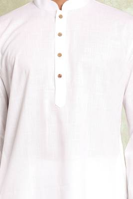 Plain cotton blend kurta pajama 4