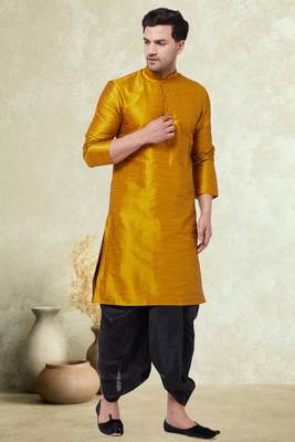 Art silk plain dhoti kurta set 1