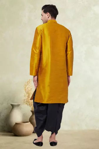 Art silk plain dhoti kurta set