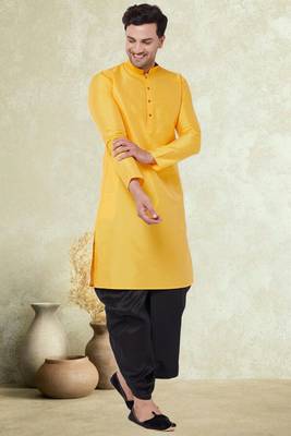 Art silk plain dhoti kurta set 1