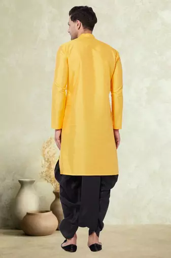 Art silk plain dhoti kurta set
